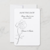 Einfache Schwarz-Weiß-Jasmine-Stem Save The Date (Vorderseite)