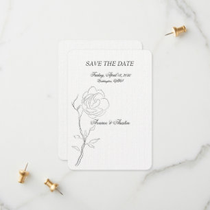Einfache Schwarz-Weiß-Jasmine-Stem Save The Date