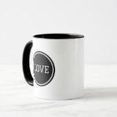 Einfache Schwarz-Weiß-Kaffeekuchen "Liebe" Tasse (Vorderseite Links)