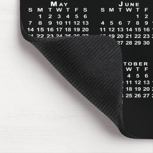 Einfache Schwarz-Weiß-Kalender 2023 Mousepad (Ecke)