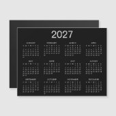 Einfache Schwarz-Weiß-Kalender 2025 Magnetkarte (Vorne/Hinten)