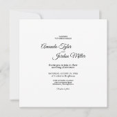 Einfache Schwarz-Weiß-Kalligrafie-Hochzeit Einladung (Vorderseite)