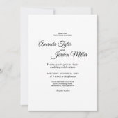 Einfache Schwarz-Weiß-Kalligrafie-Hochzeit Einladung (Vorderseite)