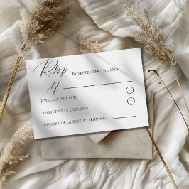 Einfache Schwarz-Weiß-Kalligrafie-Hochzeit RSVP Karte