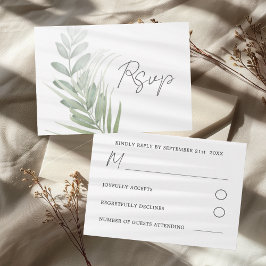 Einfache Schwarz-Weiß-Kalligrafie-Hochzeit RSVP Karte