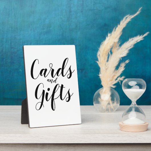 Einfache Schwarz-Weiß-Kalligrafie-Karten-Geschenkz Fotoplatte (Seite)