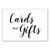 Einfache Schwarz-Weiß-Kalligrafie-Karten-Geschenkz Tischnummer (Vorderseite)