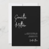 Einfache Schwarz-Weiß-Kalligrafie-Moody Wedding Einladung (Vorderseite)