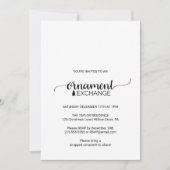 Einfache Schwarz-Weiß-Kalligrafie-Ornament-Austaus Einladung (Vorderseite)