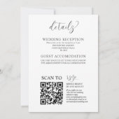 Einfache Schwarz-Weiß-Kalligrafie QR-Hochzeit Einladung (Rückseite)
