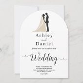 Einfache Schwarz-Weiß-Kalligrafie Romantische Hoch Einladung (Vorderseite)