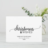 Einfache Schwarz-Weiß-Kalligrafie Weihnachten (Stehend Vorderseite)