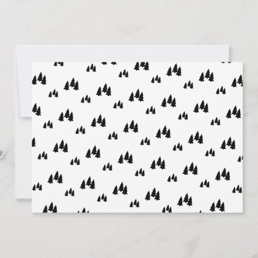 Einfache Schwarz-Weiß-Kalligrafie Weihnachten (Rückseite)