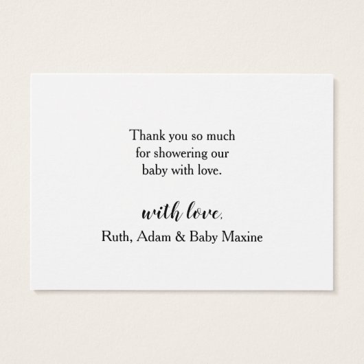 Einfache Schwarz-Weiß-Kalligraphie Danke Karte (Rückseite)