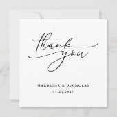 Einfache Schwarz-Weiß-Kalligraphie Danke Karte (Vorderseite)