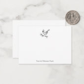 Einfache Schwarz-Weiß-Kardinal-Bird-Familie Mitteilungskarte (Vorderseite/Rückseite Beispiel)