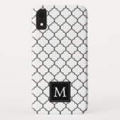 Einfache Schwarz/Weiß-Karokal-Monogramm Case-Mate iPhone Hülle (Rückseite)