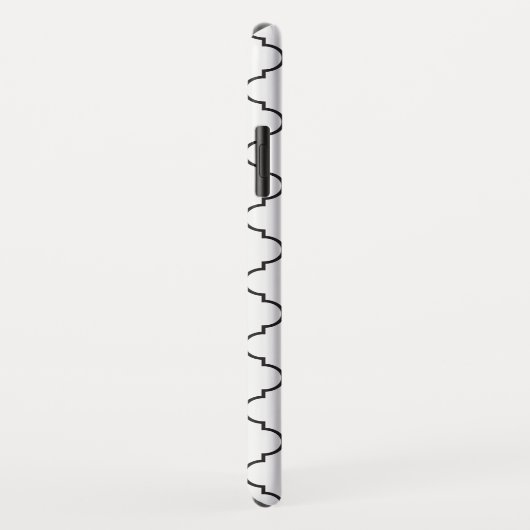 Einfache Schwarz/Weiß-Karokal-Monogramm Case-Mate iPhone Hülle (Hinten/Rechts)