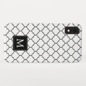 Einfache Schwarz/Weiß-Karokal-Monogramm Case-Mate iPhone Hülle (Rückseite (Horizontal))