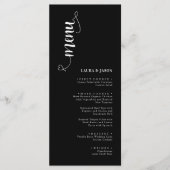 Einfache Schwarz-Weiß-Karten für Hochzeiten Menükarte (Vorderseite)