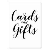 Einfache Schwarz-Weiß-Karten-Geschenk Tischnummer (Vorderseite)