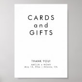 Einfache Schwarz-Weiß-Karten-Geschenke für Hochzei Poster (Vorne)