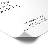 Einfache Schwarz-Weiß-Karten-Geschenke für Hochzei Poster (Ecke)