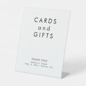 Einfache Schwarz-Weiß-Karten-Geschenke Hochzeit Sockelschild (Vorderseite)