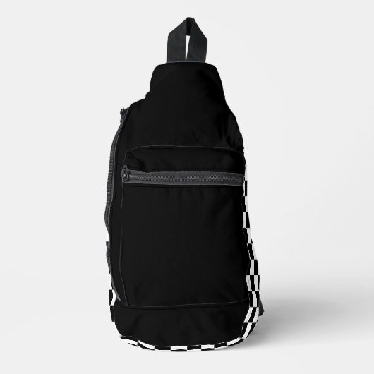 Einfache Schwarz-Weiß-Karton Crossbody Bag (Vorderseite)