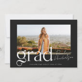 Einfache Schwarz-Weiß-Klasse 2025 Abschluss Ankündigung (Vorderseite)