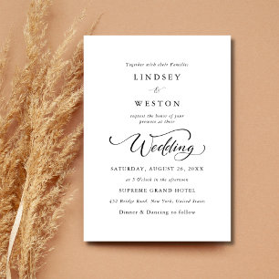 Einfache Schwarz-Weiß-Klassik-Skriptereihe Einladung