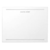 Einfache Schwarz-weiß-klassische Doppel-Lines-Stat Notizblock (Vorderseite)