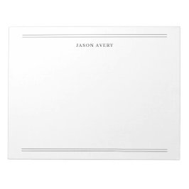 Einfache Schwarz-weiß-klassische Doppel-Lines-Stat Notizblock