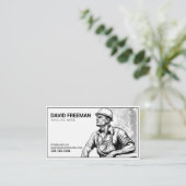 Einfache Schwarz-Weiß-Konstruktionsarbeiter Visitenkarte (Stehend Vorderseite)