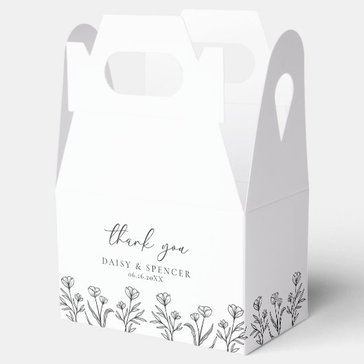 Einfache Schwarz-Weiß-Kontur Geschenkschachtel (Geöffnet)