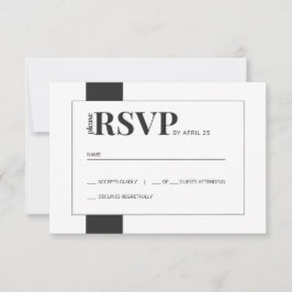 Einfache Schwarz-Weiß kühnen minimale Hochzeit RSV RSVP Karte