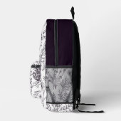 Einfache Schwarz-Weiß-Lande-Blumenmonogramm Bedruckter Rucksack (Rechts)