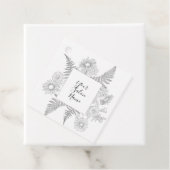 Einfache Schwarz-Weiß-Linie Gezeichnet Blume Blume Geschenkanhänger (Beispiel)