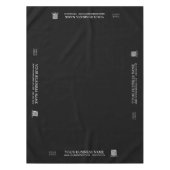 Einfache Schwarz-Weiß-Logo-Messe Tischdecke (Vorderseite)