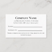 Einfache Schwarz-Weiß-Logos Hier finden Sie einen Empfehlungskarte (Rückseite)