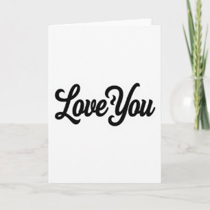 Einfache Schwarz-Weiß-Love-You-Karte Karte