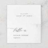 Einfache Schwarz-Weiß-Mahlzeiten Platzkarte (Außenseite Aufgefaltet)