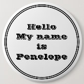 Einfache Schwarz-Weiß-Markierung Pinback Button (Vorderseite)