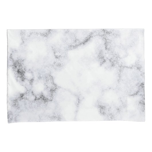 Einfache Schwarz-Weiß-Marmorgestaltung| Kissenbezug (Vorderseite-Rechts)