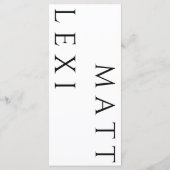 Einfache Schwarz-Weiß-Menü-Karte Menükarte (Rückseite)