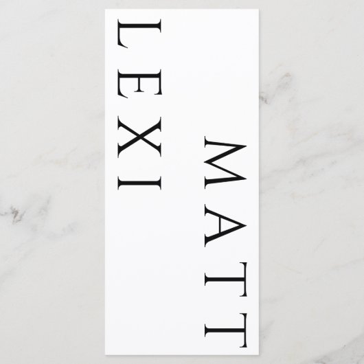 Einfache Schwarz-Weiß-Menü-Karte Menükarte (Rückseite)