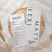 Einfache Schwarz-Weiß-Menü-Karte Menükarte
