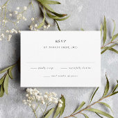 Einfache Schwarz-Weiß-Minimal-Hochzeit RSVP Karte