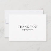 Einfache Schwarz-Weiß-Minimal-Moderne Dankeskarte (Vorderseite)