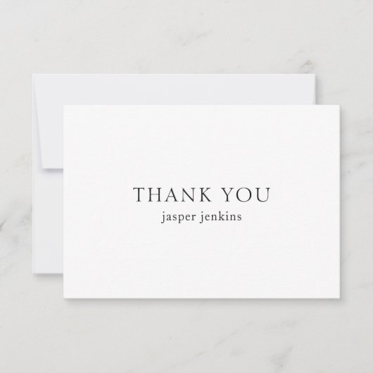 Einfache Schwarz-Weiß-Minimal-Moderne Dankeskarte (Vorderseite)